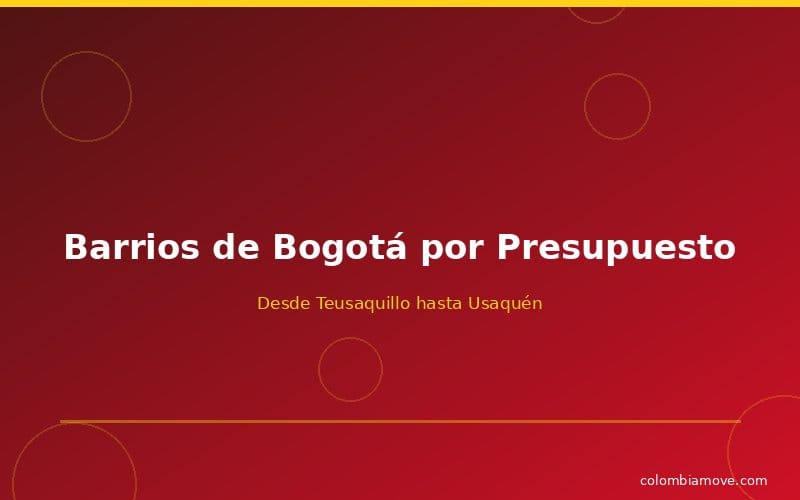 Guía de barrios de Bogotá por presupuesto mensual de arriendo