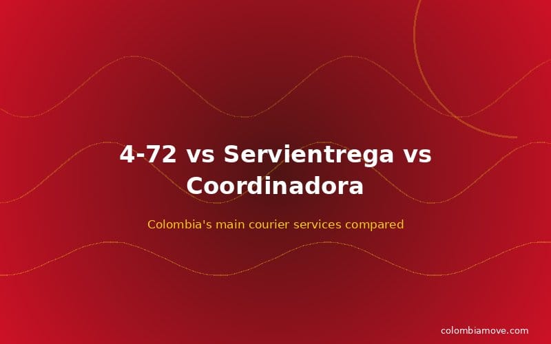 Comparison of Colombian courier services 4-72 Servientrega Coordinadora