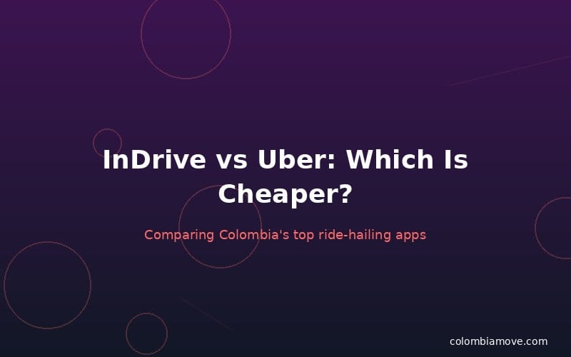 InDrive vs Uber price comparison Colombia