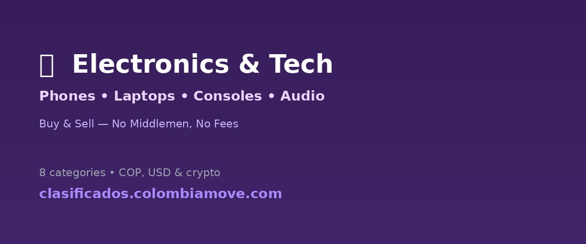 Electronics categories on Colombia Move - phones, laptops, consoles, audio