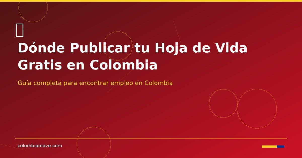 Dónde publicar tu hoja de vida gratis en Colombia — guía completa