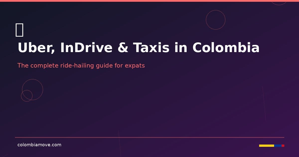 Uber, InDrive and taxi apps on a phone screen in Colombia