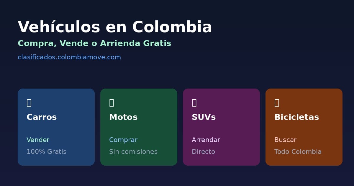 Free vehicle classifieds in Colombia - buy, sell or rent cars, motorcycles, trucks and more