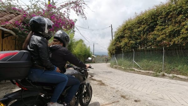 Motorcycles on a road adventure in Medellín, Colombia — popular choice for expats