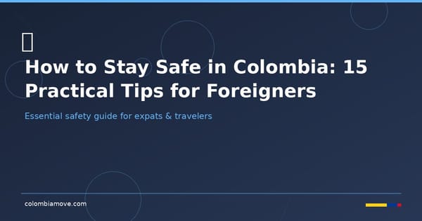 Safety tips for foreigners in Colombia — shield icon on dark blue background
