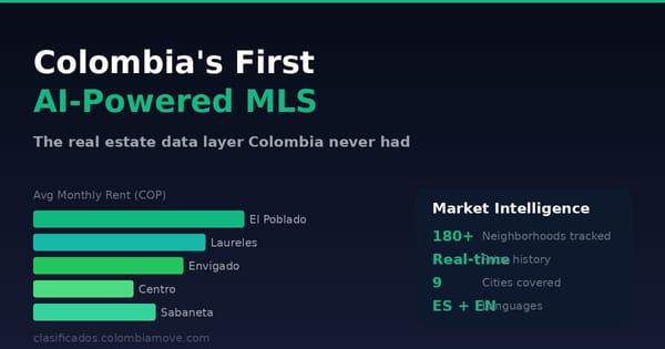 Colombia's first AI-powered MLS - real estate market data for buyers, sellers, renters and investors