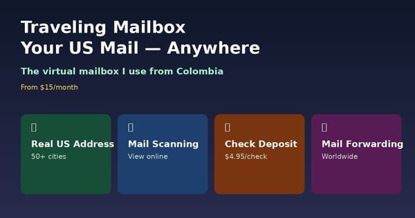 Traveling Mailbox review - virtual US mailbox for expats in Colombia with mail scanning and check deposit